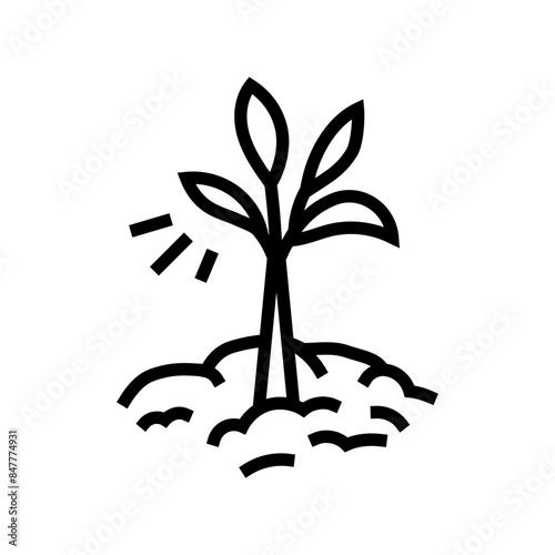 growing plant progress line icon vector. growing plant progress sign. isolated contour symbol black illustration