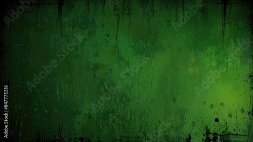 Creative Dark Streaks on Green Surface