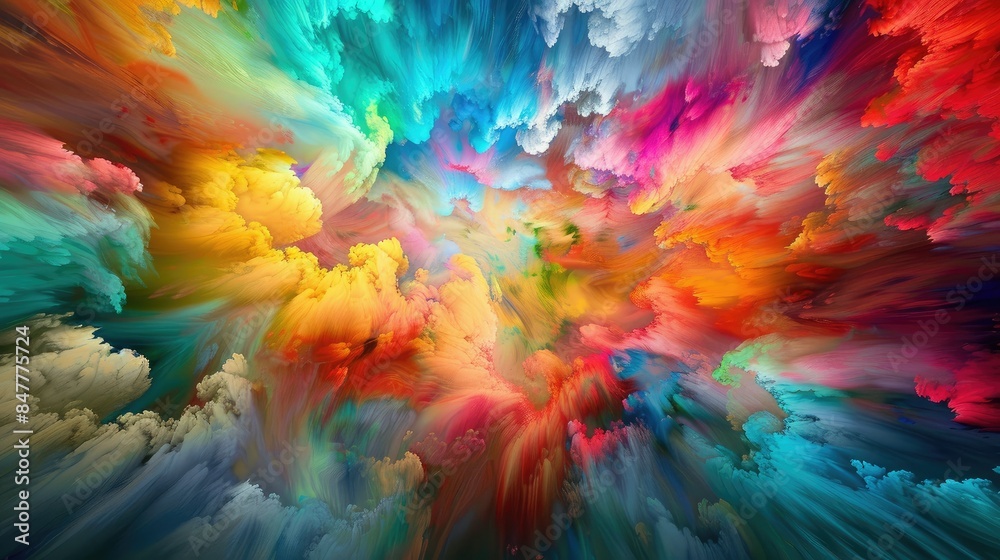 Spectrum of colors blending in artistic chaos Spectrum of colors blending in artistic chaos