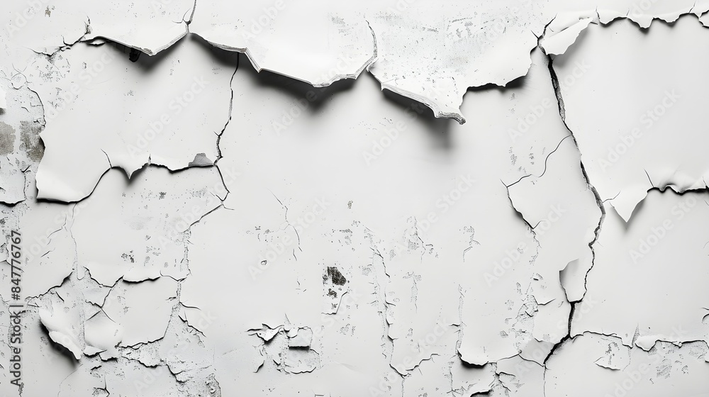 Fototapeta premium old white grunge ripped torn wall background with copy space for text or image