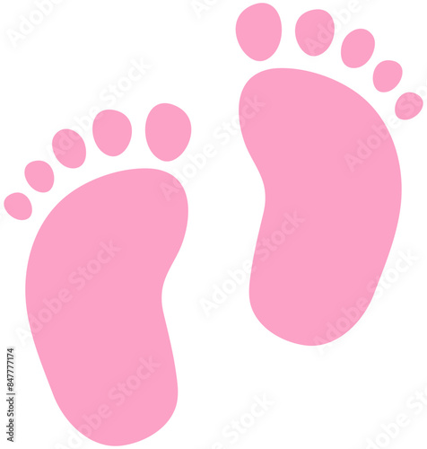 Isolated baby foot print flat icon design isolated on white background.