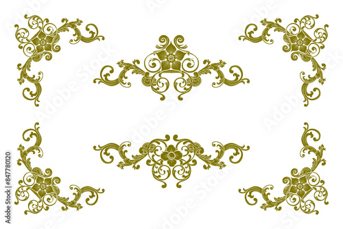 Classic Vitage Wedding Vector Ornaments Frames Separator Elements Classic Vintage Wedding Invitation Hand Drawn