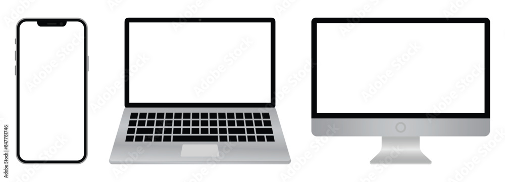 device mockup with blank screen. smartphone laptop and desktop screen mockup. device mockup with blank screen. smartphone laptop and desktop screen mockup.