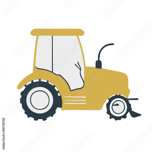 Modern tractor icon illustration on white background.
