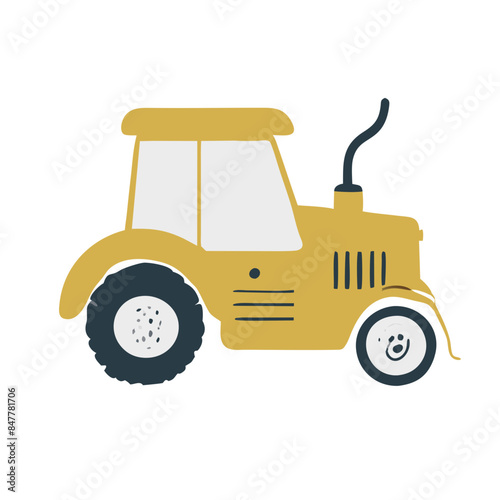 Modern tractor icon illustration on white background.
