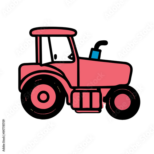 Modern tractor icon illustration on white background.
