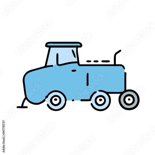 Modern tractor icon illustration on white background.
