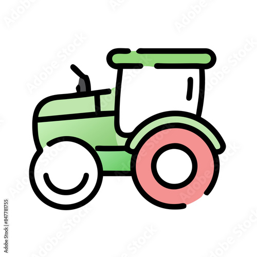 Modern tractor icon illustration on white background.

