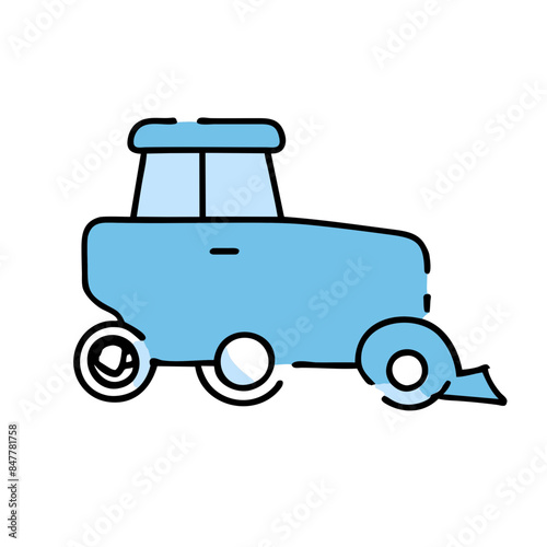 Modern tractor icon illustration on white background.

