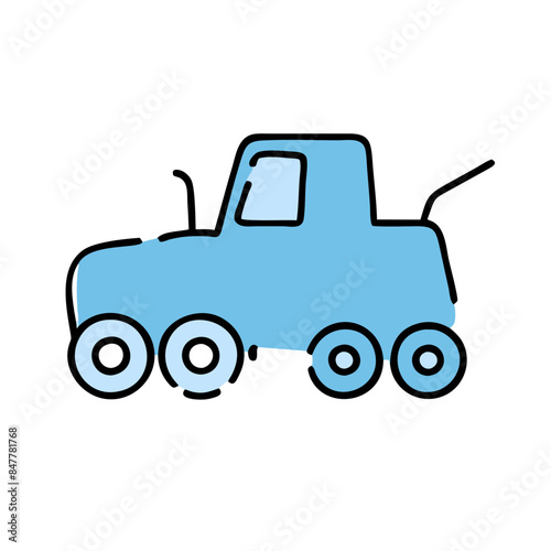 Modern tractor icon illustration on white background.

