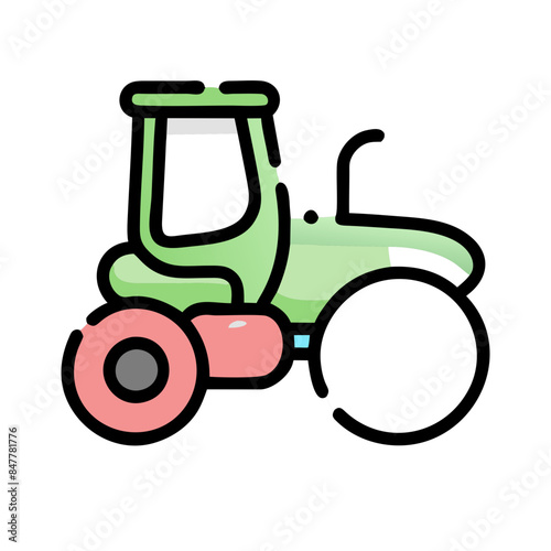 Modern tractor icon illustration on white background.
