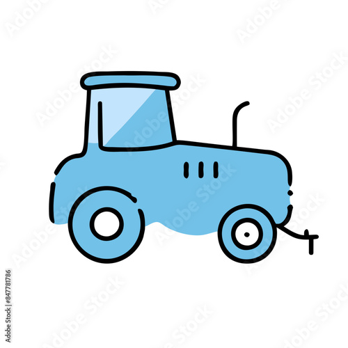 Modern tractor icon illustration on white background.
