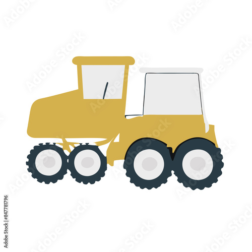 Modern tractor icon illustration on white background.
