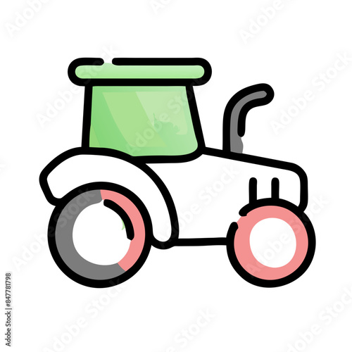 Modern tractor icon illustration on white background.
