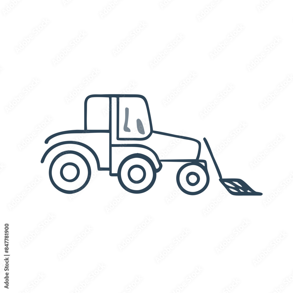 Modern tractor icon illustration on white background.
Modern tractor icon illustration on white background.