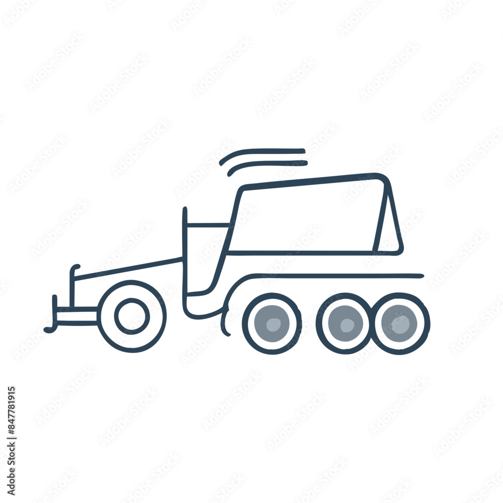 Modern tractor icon illustration on white background.
Modern tractor icon illustration on white background.