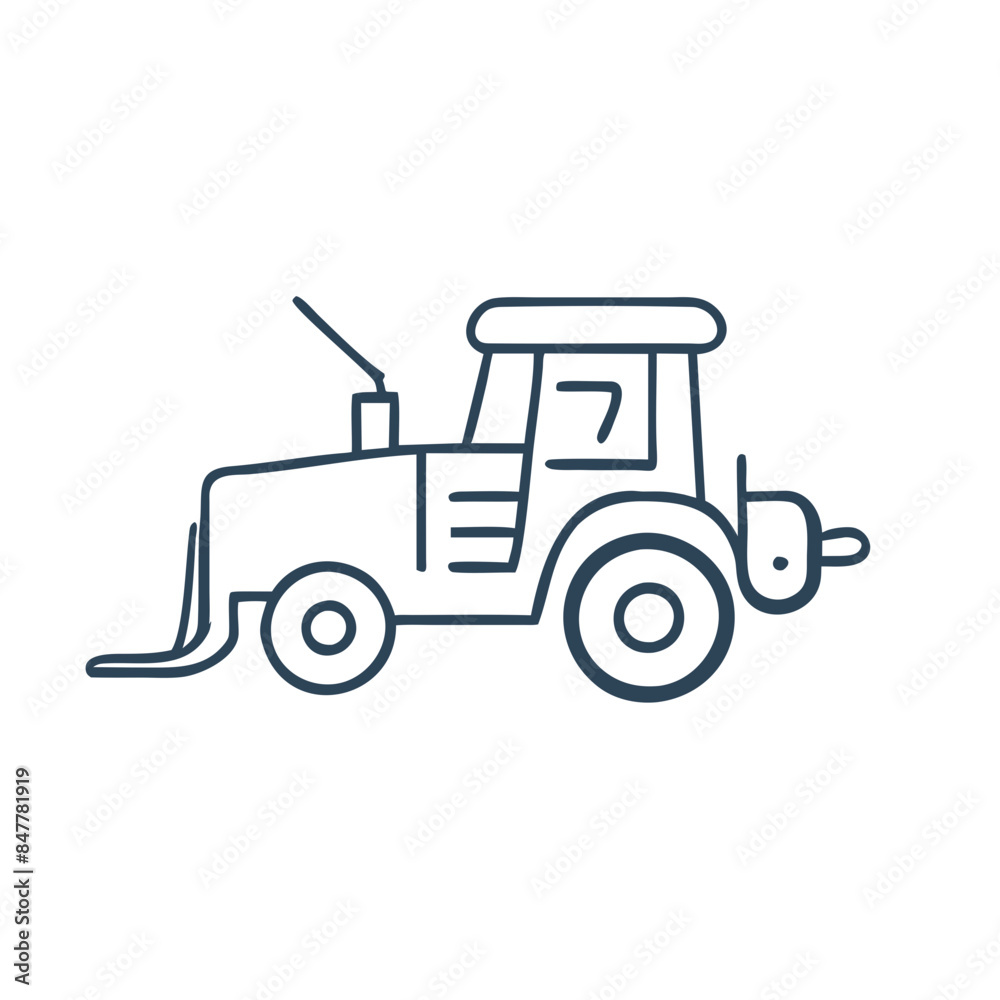 Modern tractor icon illustration on white background.
Modern tractor icon illustration on white background.