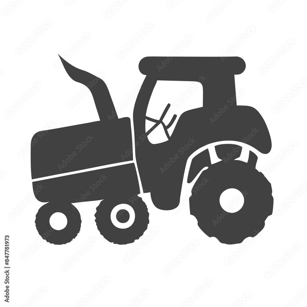 Modern tractor icon illustration on white background.
Modern tractor icon illustration on white background.