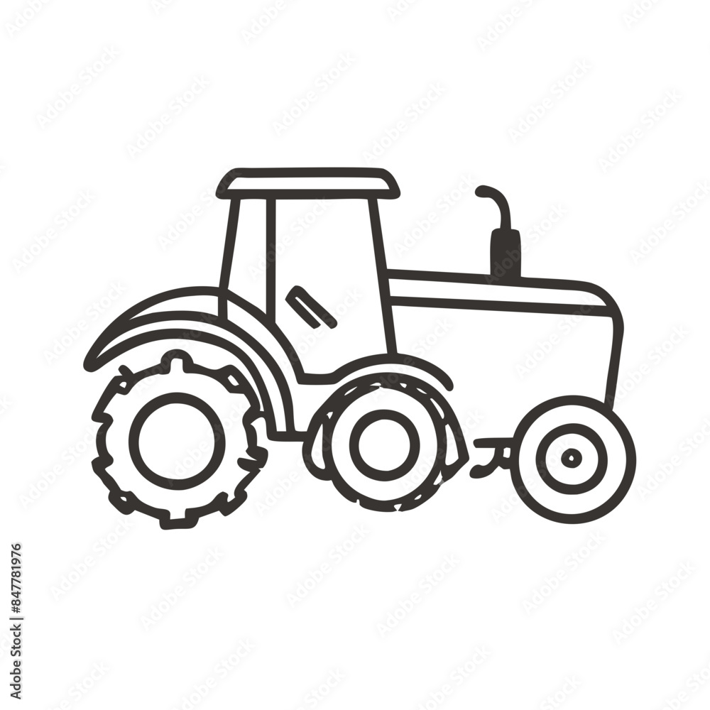 Modern tractor icon illustration on white background.
Modern tractor icon illustration on white background.