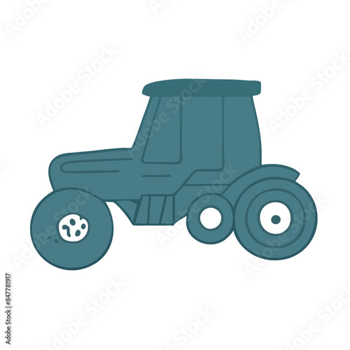 Modern tractor icon illustration on white background.
