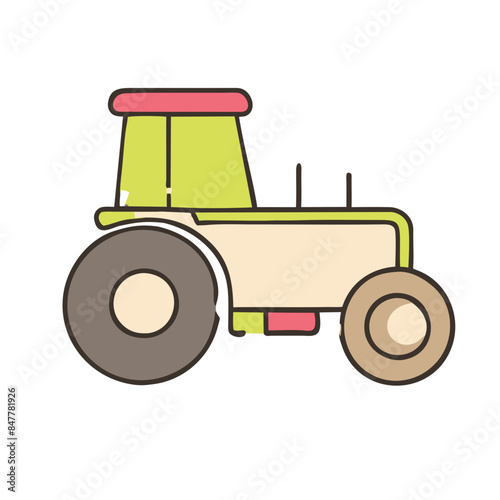 Modern tractor icon illustration on white background.
