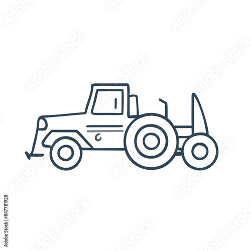 Modern tractor icon illustration on white background.
