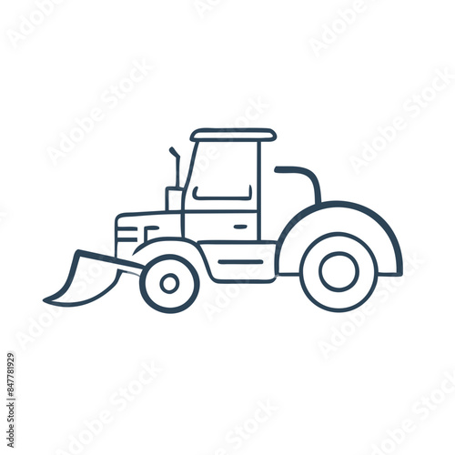 Modern tractor icon illustration on white background.
