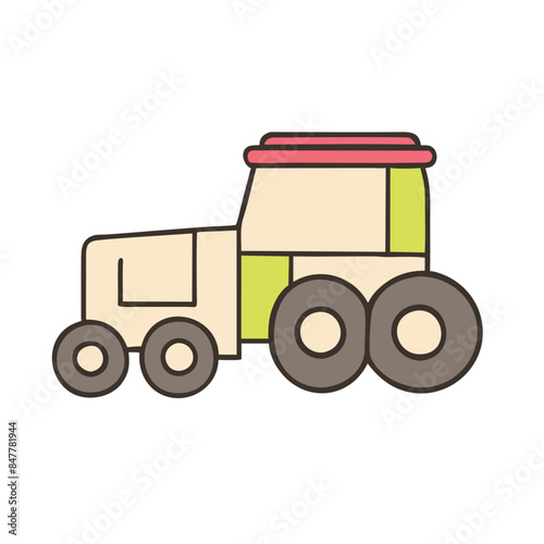 Modern tractor icon illustration on white background.
