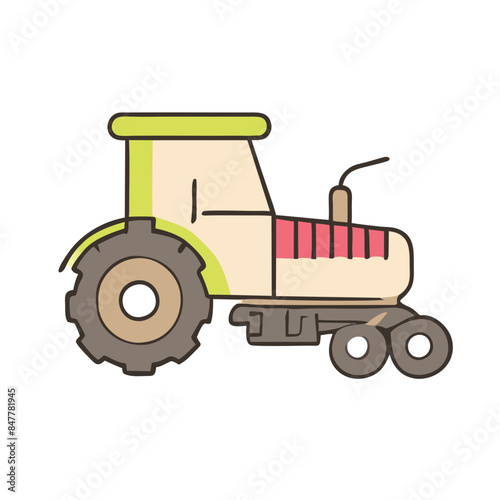 Modern tractor icon illustration on white background.
