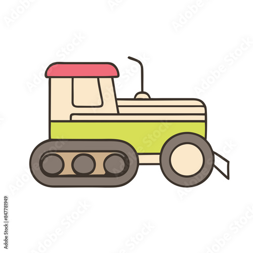 Modern tractor icon illustration on white background.
