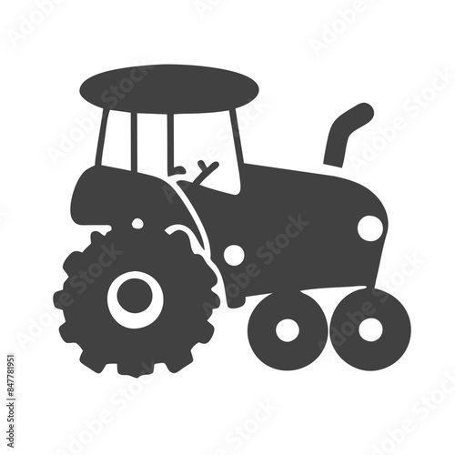 Modern tractor icon illustration on white background.
