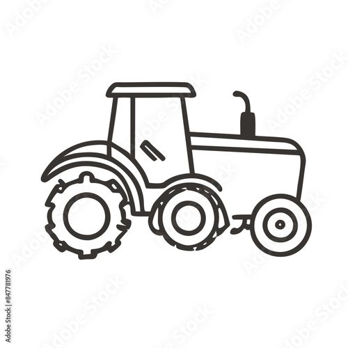 Modern tractor icon illustration on white background.
