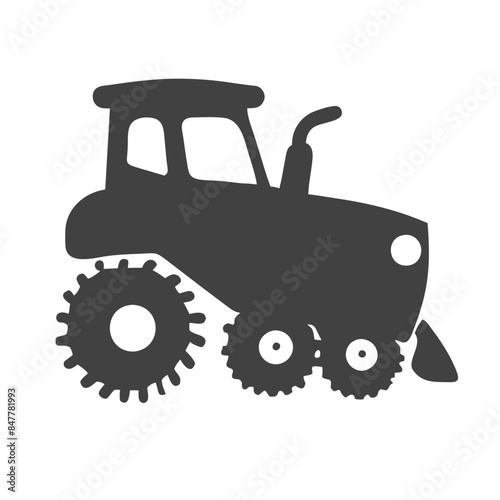 Modern tractor icon illustration on white background.
