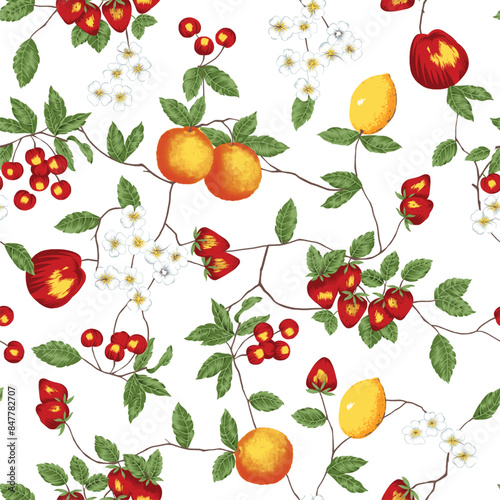 seamless pattern with fruits