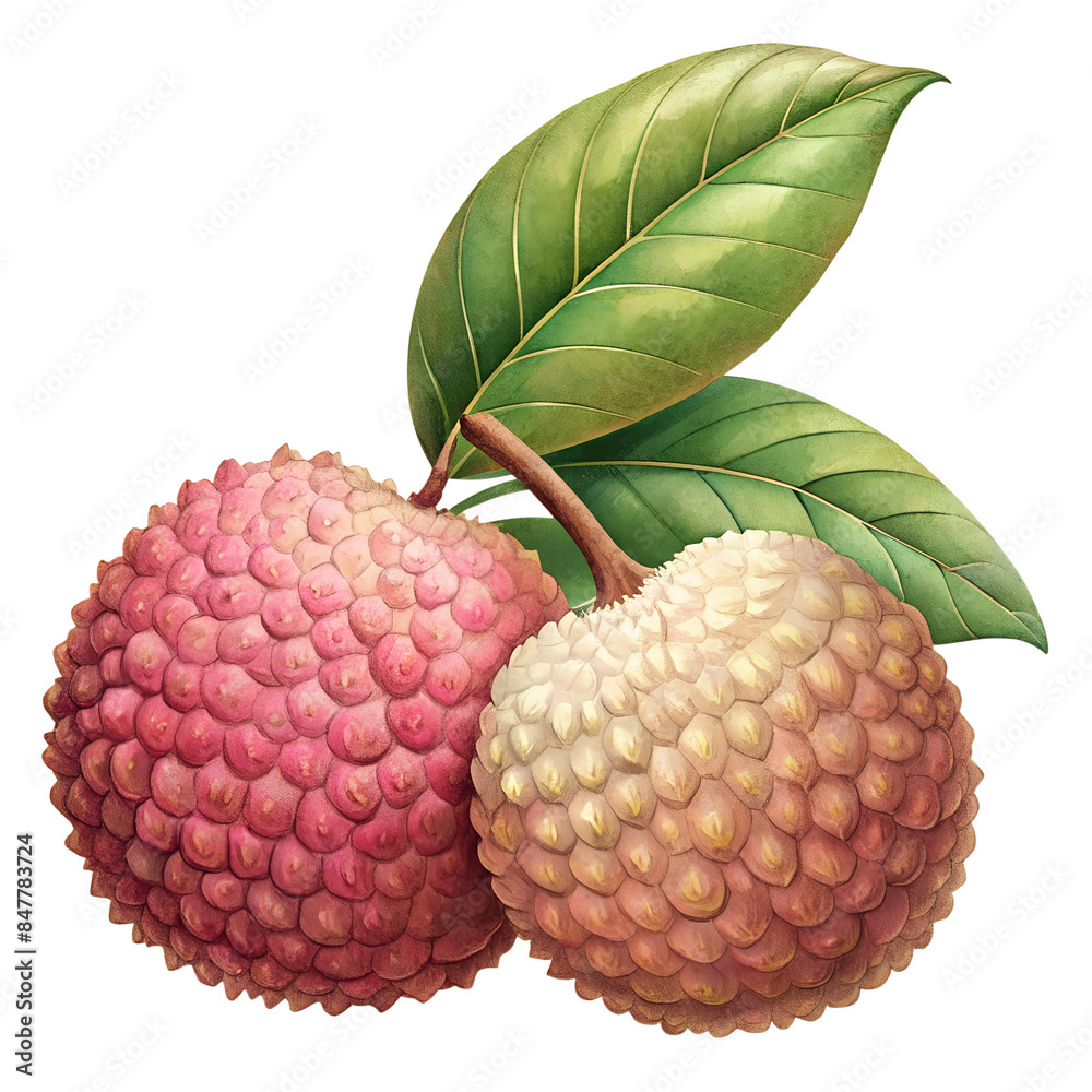 A Watercolor lychee on a transparent background. A Watercolor lychee on a transparent background.