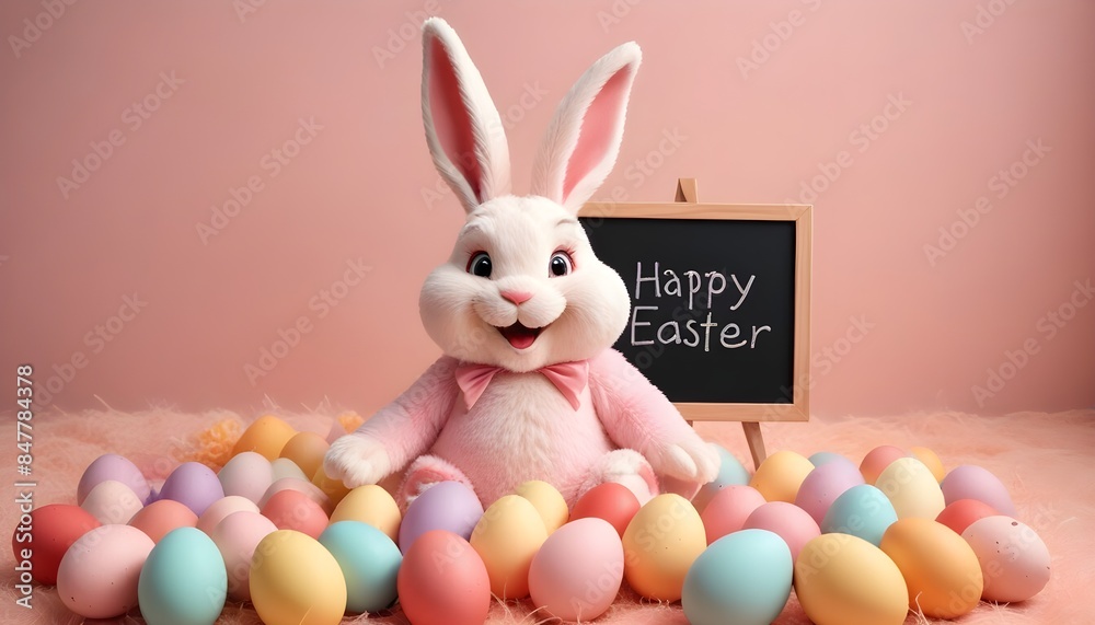 easter bunny rabbit, easter eggs, banner poster header design easter bunny rabbit, easter eggs, banner poster header design