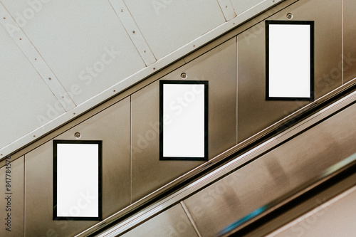 Billboard png mockups by underground escalator