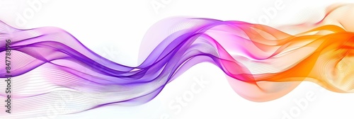 abstract wave motion futuristic purple and orange design white background banner