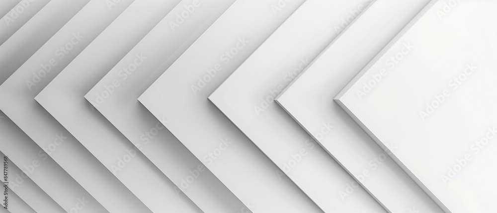 Obraz premium White three-dimensional structure angled planes, geometric plane line