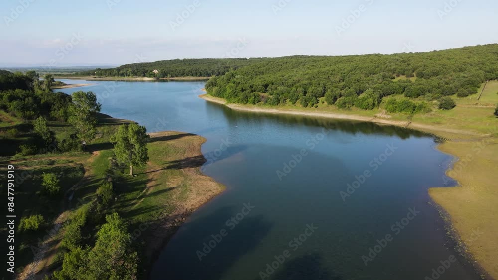 Aerial Spring view of The Forty Springs Reservoir near town of Asenovgrad, Plovdiv Region, Bulgaria Aerial Spring view of The Forty Springs Reservoir near town of Asenovgrad, Plovdiv Region, Bulgaria