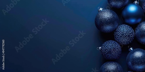 blue christmas wallpaper with copy space