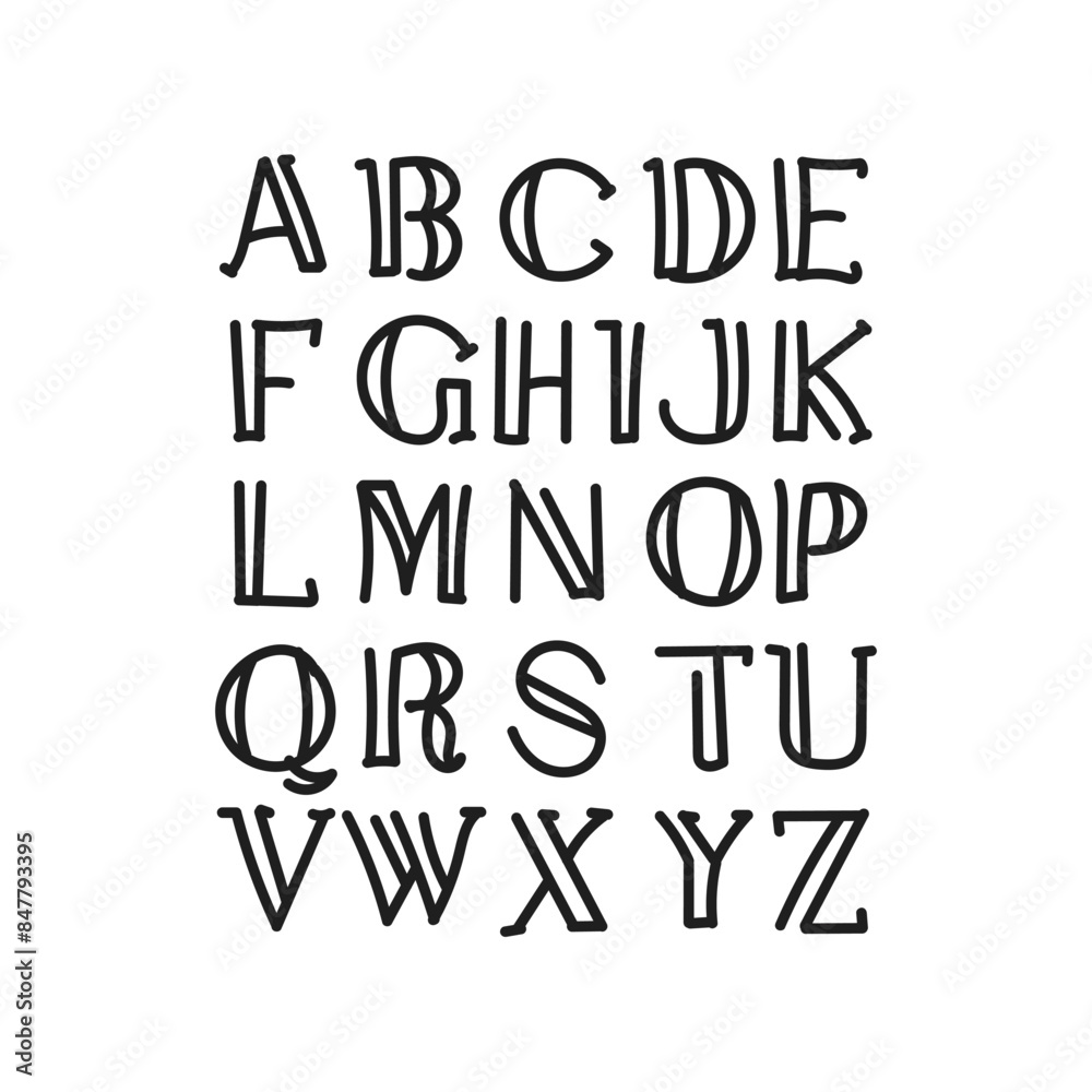 hand drawn alphabet design vector hand drawn alphabet design vector