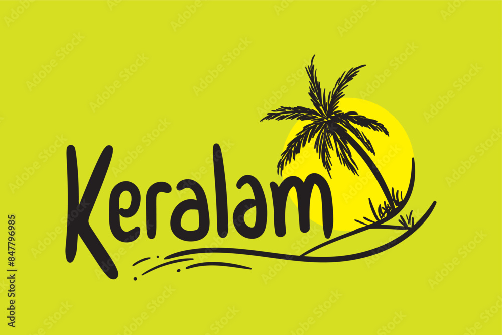 Fototapeta premium Keralam Letter style vector art