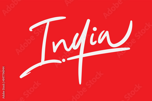 India Letter style vector art