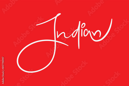 India Letter style vector art