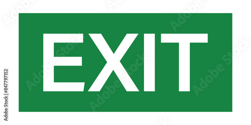 Exit Sign. Fire Exit Sign. Emergency Fire Exit Sign. Vector Illustration Isolated on White Background.