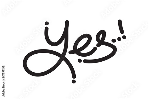 Yes Letter style vector art