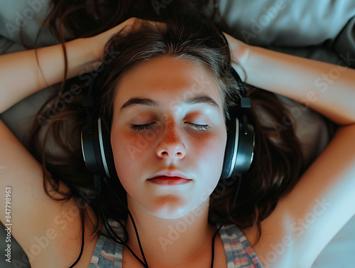 Teenage girl, lost in music...