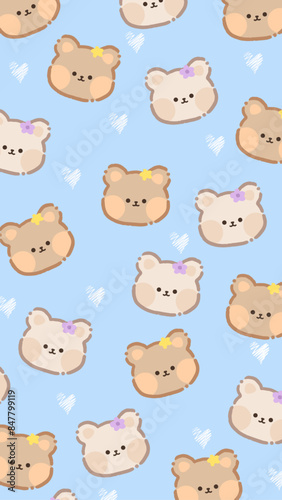 wallpaper of vector pattern - brown bears