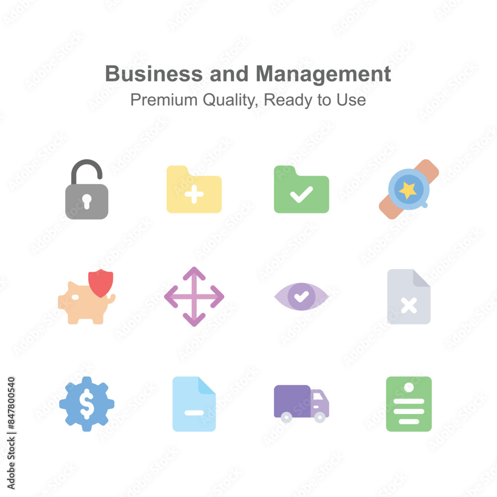 Pixel perfect business and management icons in trendy design style Pixel perfect business and management icons in trendy design style